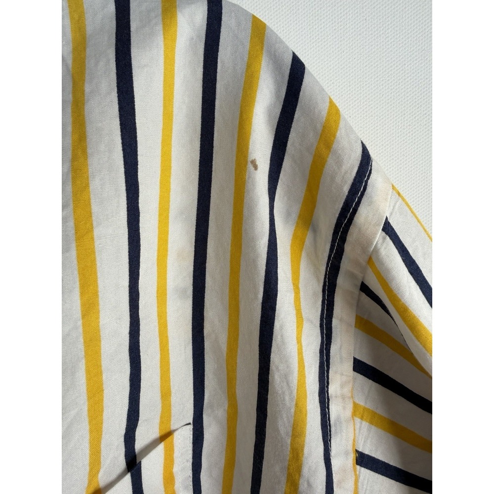 Tommy Hilfiger Shirt Size L Striped Blue Yellow Mens Vintage 90's Button Front - Picture 7 of 7
